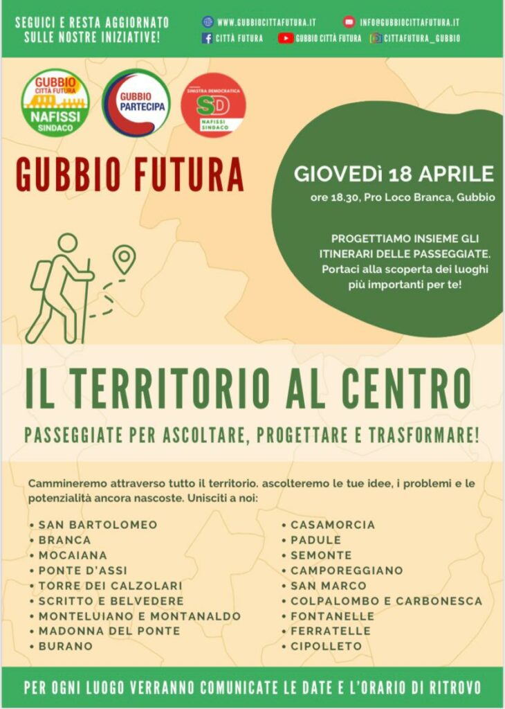 La locandina della prima passeggiata "Il territorio al centro"